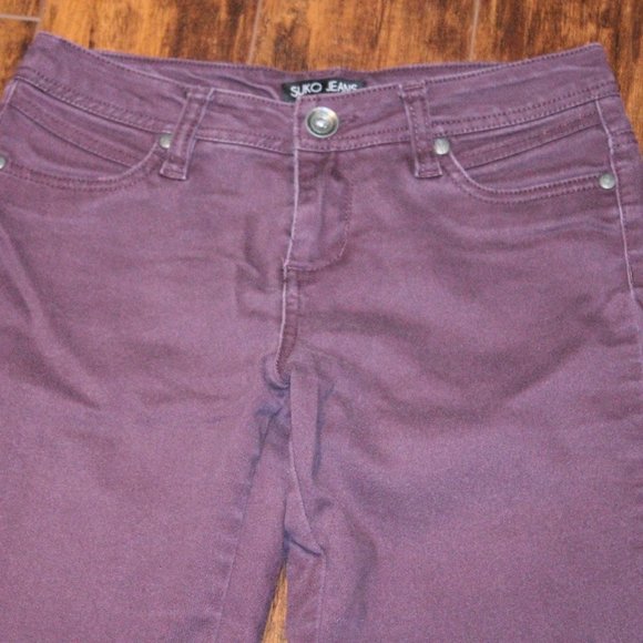 2/$30 🏷 Suko Jeans Size 2 Burgundy, Skinny Jeans - Picture 4 of 5